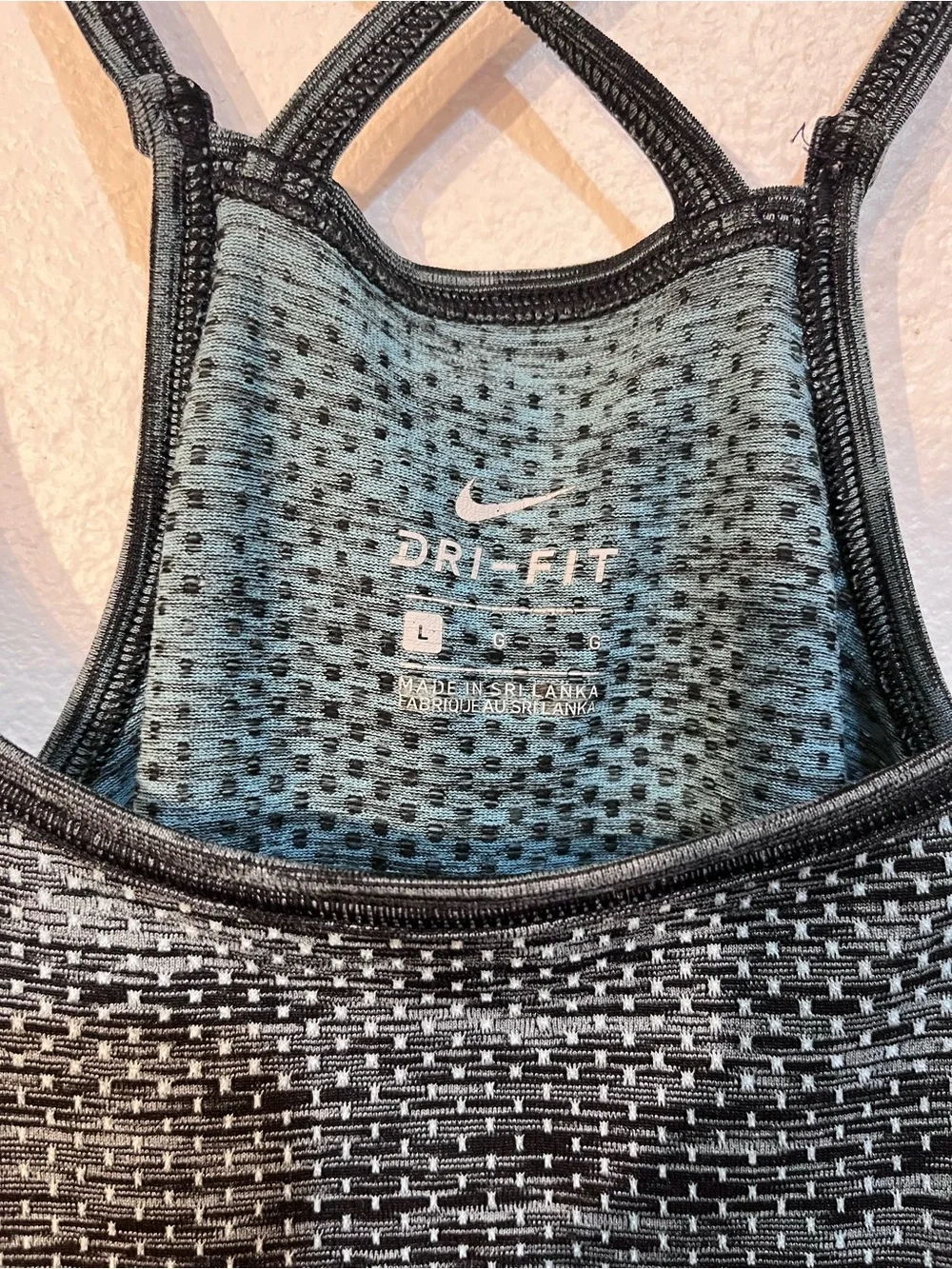 Nike Dri-FIT Seamless Knit Strappy Tank Top Dark Grey Heather Women's Size Large